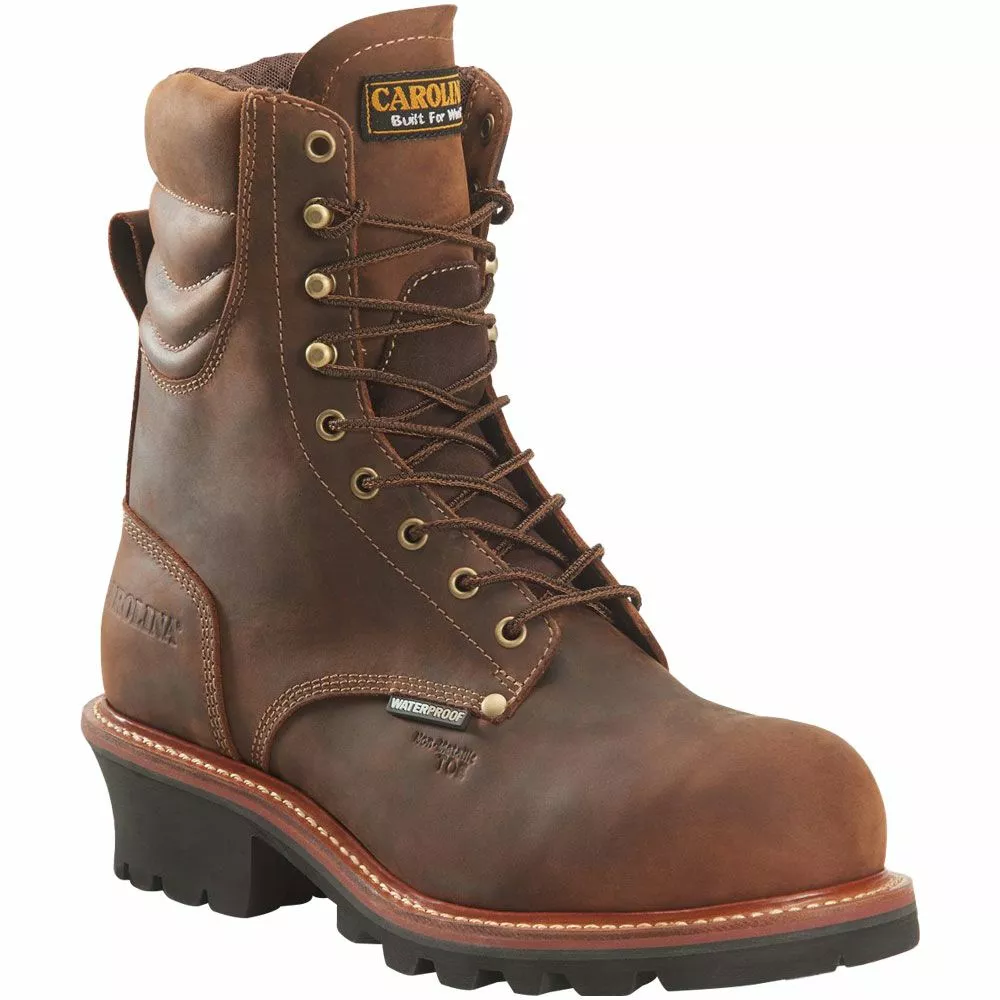 Carolina Boots Carolina CA9854 9" WP Logger Composite Toe Mens Work Boots 4 Carolina Boots Carolina CA9854 9" WP Logger Composite Toe Mens Work Boots - Image 2
