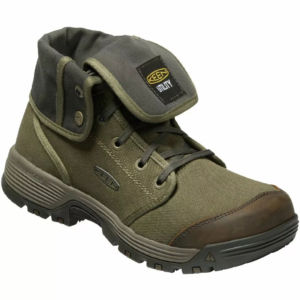 KEEN Utility Boots KEEN Utility Roswell Mid Olive Mens Non-Safety Toe Work Boots 4 KEEN Utility Boots KEEN Utility Roswell Mid Olive Mens Non-Safety Toe Work Boots - Image 2
